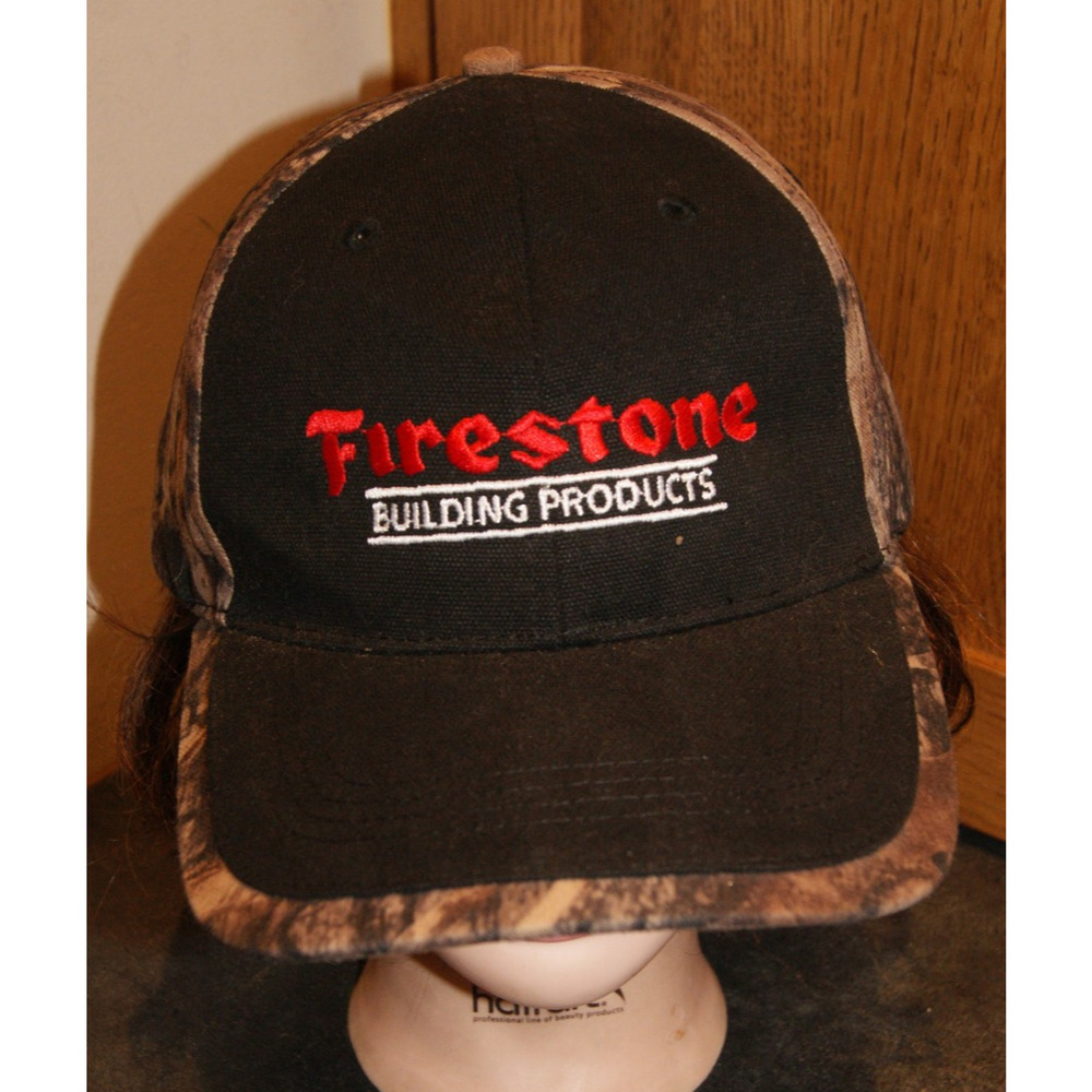 Firestone Building Products Black + Camo Adjustable Hat Cap OSFA